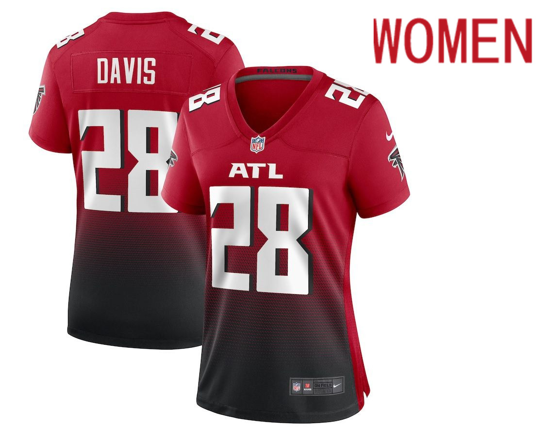 Women Atlanta Falcons #28 Mike Davis Nike Red Game NFL Jersey->women nfl jersey->Women Jersey